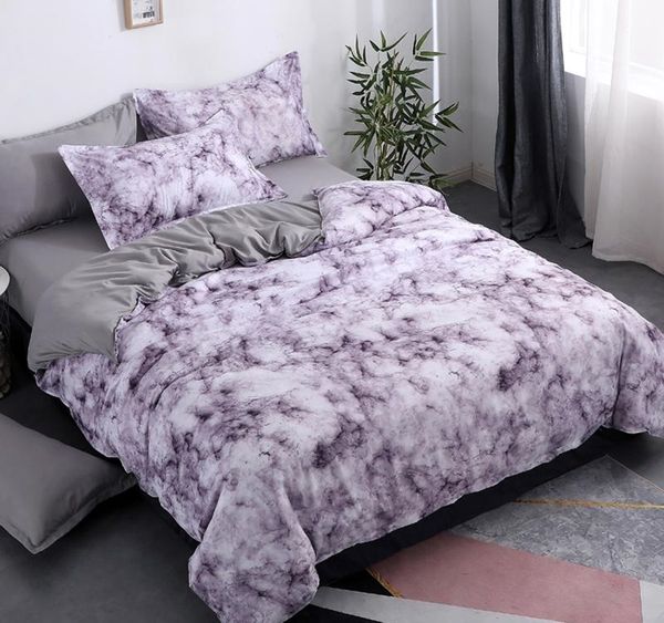 good quality marble pattern 3d bedding set duvet cover bed sheet set 3/4pcs bed twin double quilt covergg