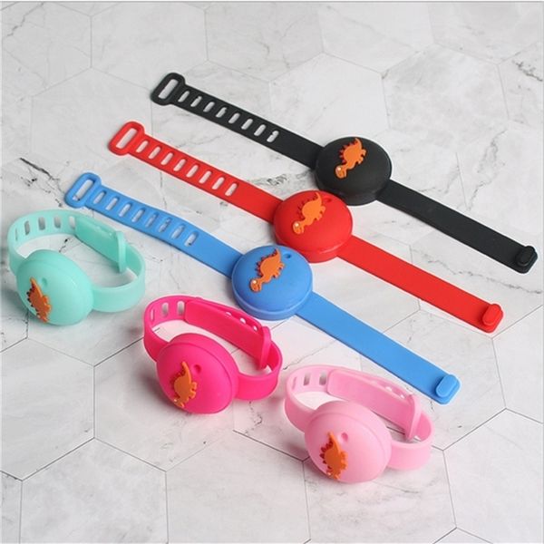hand sanitizer dispenser bottle silicone wrist bracelet portable cartoon dinosaur degerming wristband bangles with bottle reusable g10802, Red;brown
hand sanitizer dispenser bottle silicone wrist bracelet portable cartoon dinosaur degerming wristband bangles with bottle reusable g10802, Red;brown