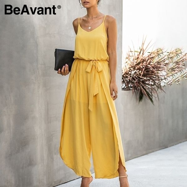 beavant boho spaghetti straps long jumpsuits women summer high waist sash casual jumpsuits romper female split overalls y200422, Black;white
beavant boho spaghetti straps long jumpsuits women summer high waist sash casual jumpsuits romper female split overalls y200422, Black;white
