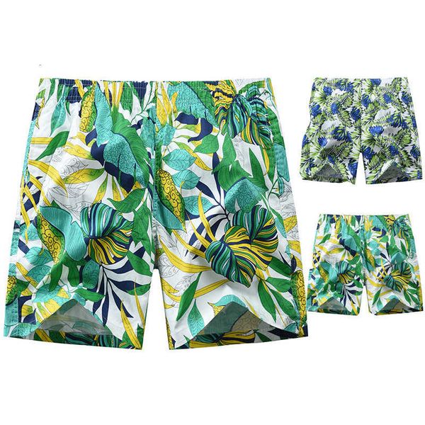 summer 2020 new casual printed fast drying beach pants men's shorts, White;black