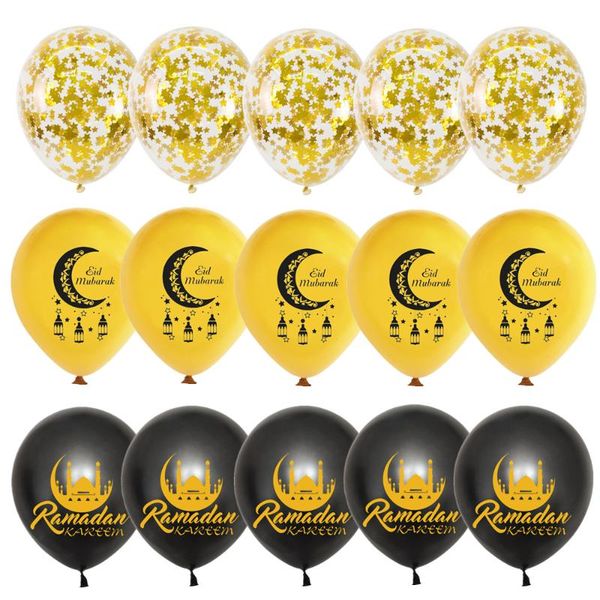 15pcs 12inch mixed gold eid mubarak latex balloons gold star confetti balloons set helium globos for muslim islamic party decor
15pcs 12inch mixed gold eid mubarak latex balloons gold star confetti balloons set helium globos for muslim islamic party decor