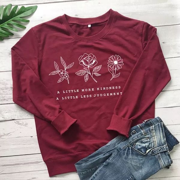 a little more kindness a little less judgement sweatshirts women flower save the plant pullovers stylish quote girl hoodies 201203, Black
a little more kindness a little less judgement sweatshirts women flower save the plant pullovers stylish quote girl hoodies 201203, Black