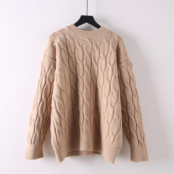 women's sweaters knitted 2021 autumn winter pullover women thick plus size o-neck solid loose sweater pull femme hiver1, White;black
women's sweaters knitted 2021 autumn winter pullover women thick plus size o-neck solid loose sweater pull femme hiver1, White;black