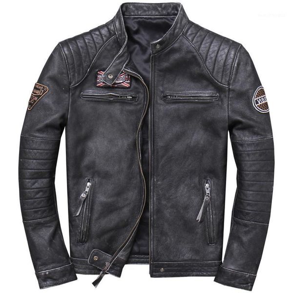 men's leather & faux 2021 vintage black men slim fit biker jacket plus size 4xl genuine cowhide spring motorcycle coat 1
men's leather & faux 2021 vintage black men slim fit biker jacket plus size 4xl genuine cowhide spring motorcycle coat 1