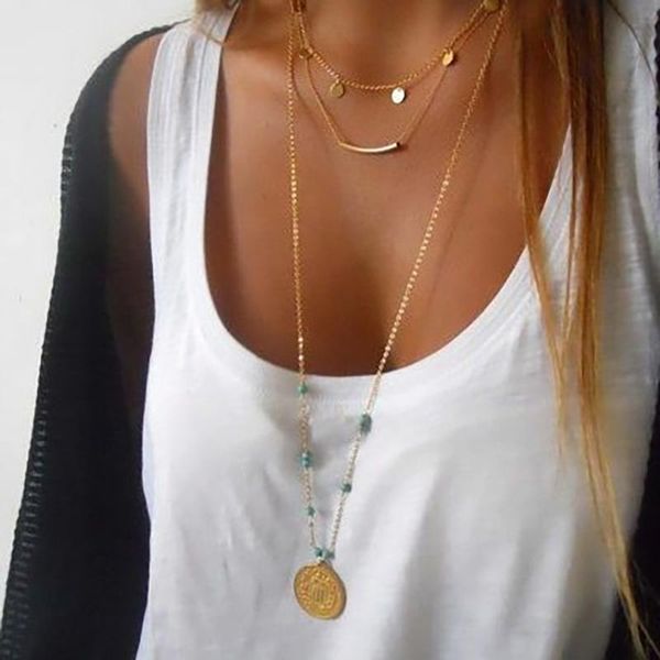 gold color choker necklace for women 3 layers sequins beads pendant chain necklaces & pendants velvet chokers fashion jewelry, Golden;silver
gold color choker necklace for women 3 layers sequins beads pendant chain necklaces & pendants velvet chokers fashion jewelry, Golden;silver