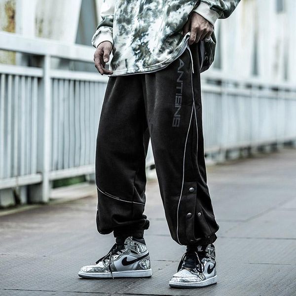 men's clothes overalls japanese trendy hiphop loose comfortable drawstring buttoned casual trousers harajuku jogger cargo pants1, Black
men's clothes overalls japanese trendy hiphop loose comfortable drawstring buttoned casual trousers harajuku jogger cargo pants1, Black