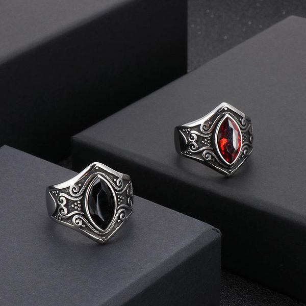 cluster rings vintage jewelry stainless steel red stone carved men's ring personality fashion, Golden;silver
cluster rings vintage jewelry stainless steel red stone carved men's ring personality fashion, Golden;silver