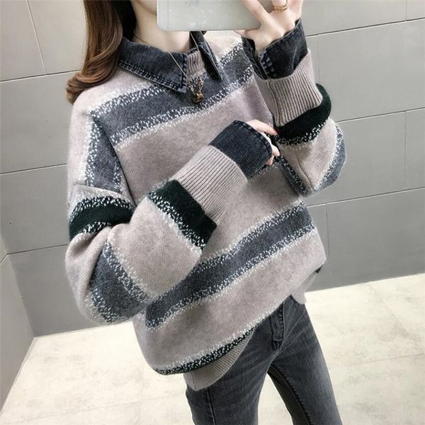 hjt7u wear two pulloverfor women in 2020 new cocoon type for spring and autumn loose fake shirt collar pullover pullover sweaters pul, White;black
hjt7u wear two pulloverfor women in 2020 new cocoon type for spring and autumn loose fake shirt collar pullover pullover sweaters pul, White;black