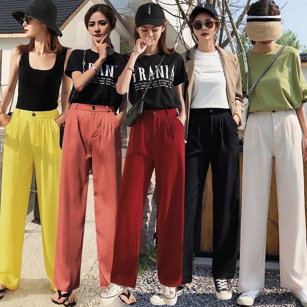 plus size women high waist pant long solid suit pants female wide leg pants vintage trouser casual loose pantalon xs-xxl y200418, Black;white
plus size women high waist pant long solid suit pants female wide leg pants vintage trouser casual loose pantalon xs-xxl y200418, Black;white