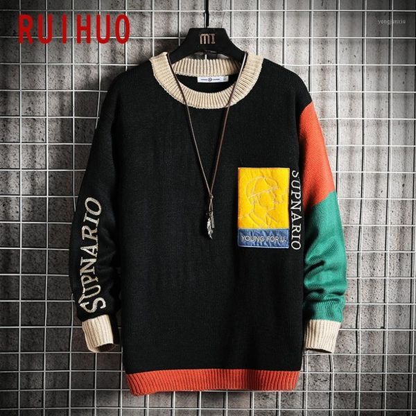 ruihuo patchwork knitted sweater men clothing harajuku sweaters pullover men sweater fashion mens clothes -5xl 20201, White;black
ruihuo patchwork knitted sweater men clothing harajuku sweaters pullover men sweater fashion mens clothes -5xl 20201, White;black