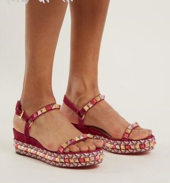 summer red bottom shoes cataclou 60mm women,men party wedding studd perfect platform wedge sandals ankle strap gladiator sandals euro 35-43, Black
summer red bottom shoes cataclou 60mm women,men party wedding studd perfect platform wedge sandals ankle strap gladiator sandals euro 35-43, Black