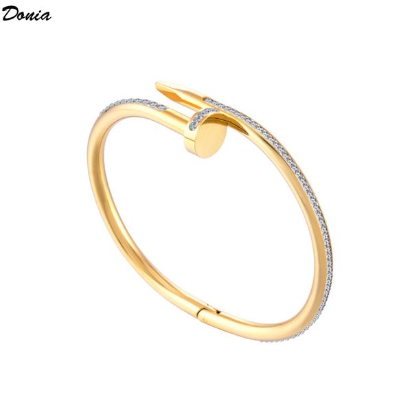 donia jewelry party european and american fashion large nails classic micro-inlaid zircon titanium steel bracelet designer bracelet, Black
donia jewelry party european and american fashion large nails classic micro-inlaid zircon titanium steel bracelet designer bracelet, Black