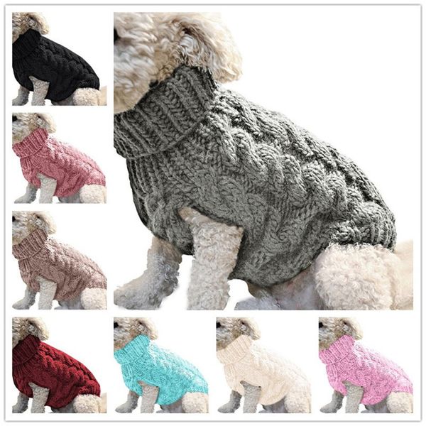 Autumn Winter Pet Clothes Dog Sweaters Doggy Knitted Pullovers Outdoor Warm Sports Dogs Hoodies Turtleneck Sweater Puppy Clothing New Ly1029