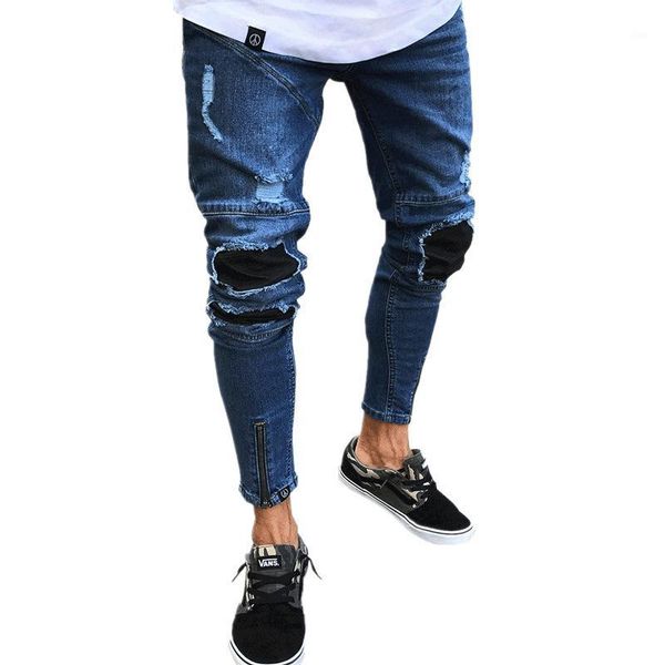mens jeans spring summer slim fit straight jeans male ripped hole elasticity stretchy zipper denim pocket pants o8r21, Blue
mens jeans spring summer slim fit straight jeans male ripped hole elasticity stretchy zipper denim pocket pants o8r21, Blue