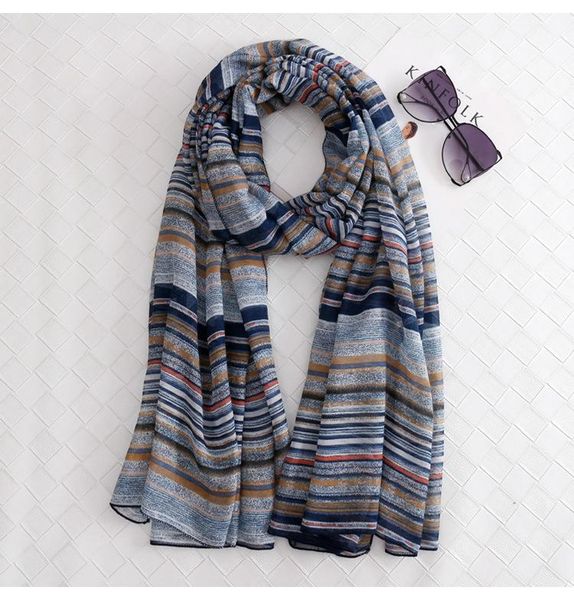 scarves 2021 stripe print shawls wrap women long soft scarf hijab headband 2 color, Blue;gray
scarves 2021 stripe print shawls wrap women long soft scarf hijab headband 2 color, Blue;gray