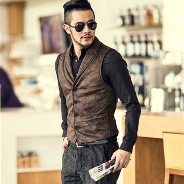 2021 the new single retro breasted collection dressed in formal suit men's leather vests wool jackets gilet magro business m52 wcc1, Black;white
2021 the new single retro breasted collection dressed in formal suit men's leather vests wool jackets gilet magro business m52 wcc1, Black;white