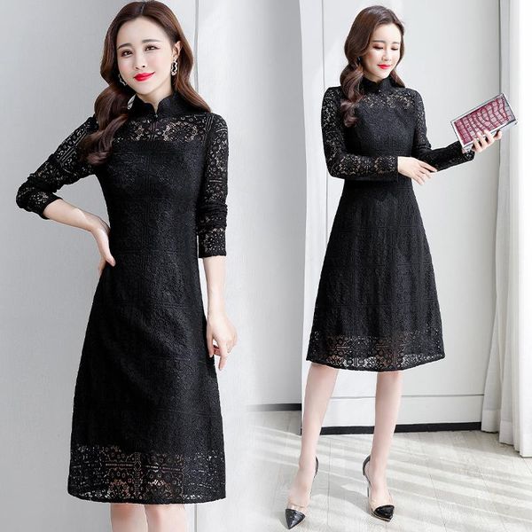 casual dresses 2021 vintage solid lace mesh long sleeve midi dress spring autumn plus size women bodycon elegant party black vestido, Black;gray
casual dresses 2021 vintage solid lace mesh long sleeve midi dress spring autumn plus size women bodycon elegant party black vestido, Black;gray