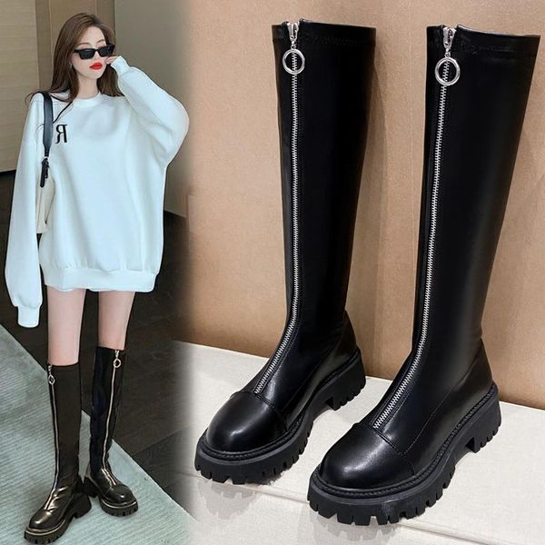 women's mid calf boots shoes woman winter shoes booties ladies round toe thigh high heels high boots-women, Black
women's mid calf boots shoes woman winter shoes booties ladies round toe thigh high heels high boots-women, Black