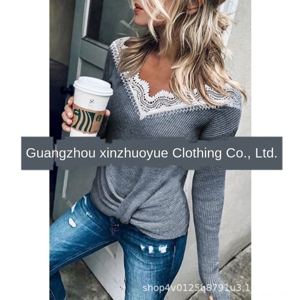 2019 women's stitching neckline hem kink long sleeve 2019 women's lace stitching neckline hem kink long sleeve lace sweater sweate, White
2019 women's stitching neckline hem kink long sleeve 2019 women's lace stitching neckline hem kink long sleeve lace sweater sweate, White