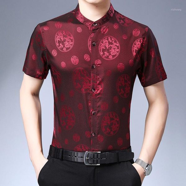 men's casual shirts jacquard mens clothing 2021 summer fashion chinese silk stand collar red mandarin dress1, White;black
men's casual shirts jacquard mens clothing 2021 summer fashion chinese silk stand collar red mandarin dress1, White;black