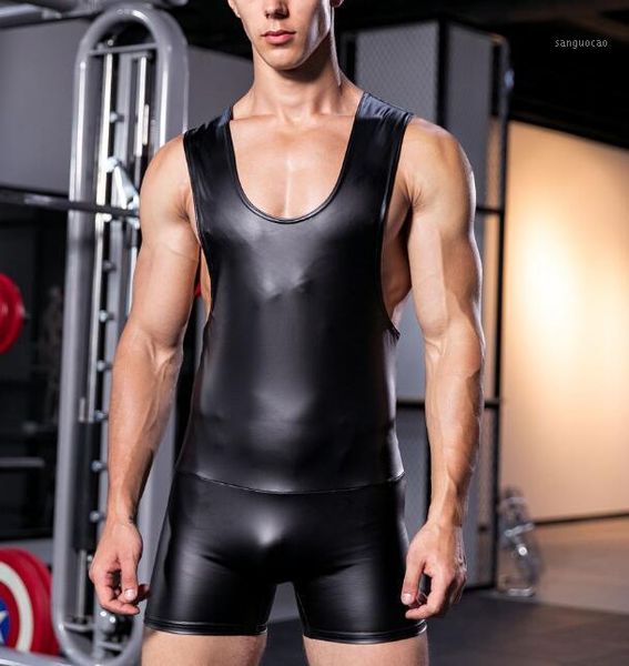 yoga outfits men's sports vest suspension pants lacquer leather underwear fitness tights running sportwear wrestling suit1, White;red
yoga outfits men's sports vest suspension pants lacquer leather underwear fitness tights running sportwear wrestling suit1, White;red