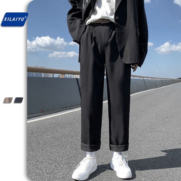 xilaiyu men's women autumn pants korean fashion loose straight 9-point suit pants wide leg drop feeling casual small trousers 201110, Black
xilaiyu men's women autumn pants korean fashion loose straight 9-point suit pants wide leg drop feeling casual small trousers 201110, Black