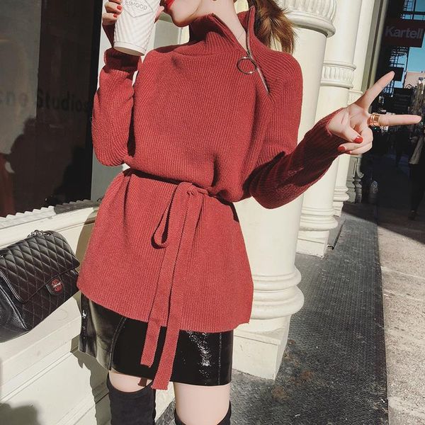 2021 new women's knitted shirt medium-length solid pullover mock neck zip-up knitting lanes lady of the office winter clothes 4r24, White;black
2021 new women's knitted shirt medium-length solid pullover mock neck zip-up knitting lanes lady of the office winter clothes 4r24, White;black