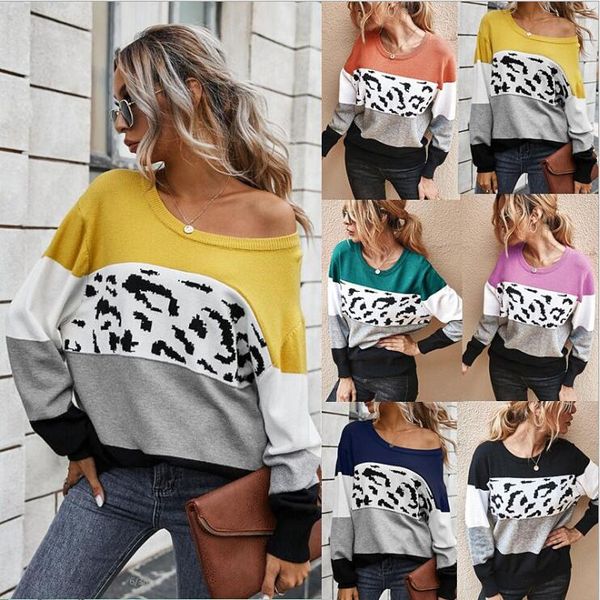 euro american women's clothing sweater o-neck long sleeve patchwork leopard sweaters winter warm lady elegant spring fall pullover, White;black
euro american women's clothing sweater o-neck long sleeve patchwork leopard sweaters winter warm lady elegant spring fall pullover, White;black