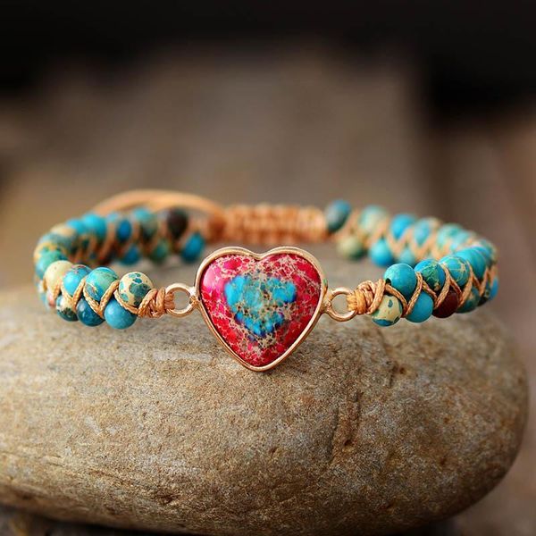 charm bracelets vintage natural stone double heart couple bracelet boho handmade weaving colorful men & women fashion jewelry, Golden;silver
charm bracelets vintage natural stone double heart couple bracelet boho handmade weaving colorful men & women fashion jewelry, Golden;silver