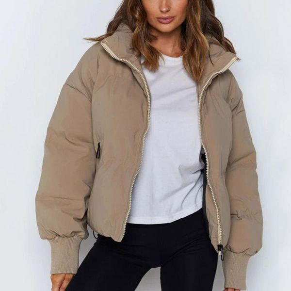 loose parkas women fashion winter thick turtleneck coats women elegant zipper cotton jackets female bubble coat ladies, Black 
loose parkas women fashion winter thick turtleneck coats women elegant zipper cotton jackets female bubble coat ladies, Black