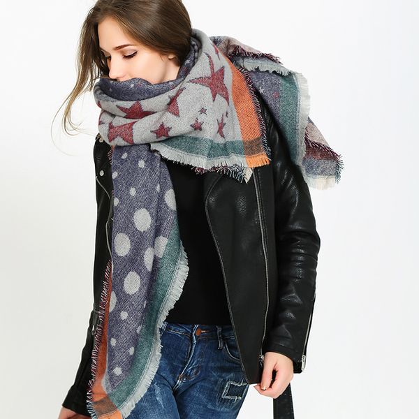 wind new double sided thickened imitation cashmere pentagon star warm long scarf shawl women's fashion in winter korea, Blue;gray
wind new double sided thickened imitation cashmere pentagon star warm long scarf shawl women's fashion in winter korea, Blue;gray