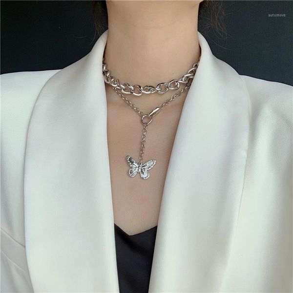 new arrivals fashion punk butterfly pendant choker necklaces for women girls female birthday gift exquisite jewelry 1n6091, Silver
new arrivals fashion punk butterfly pendant choker necklaces for women girls female birthday gift exquisite jewelry 1n6091, Silver