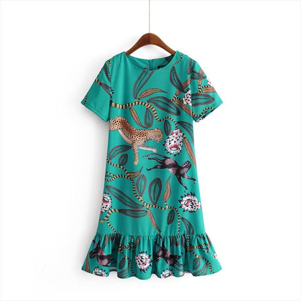 2019 women elegant o neck short sleeve animal floral printing casual straight dress ladies hem pleated ruffles dresses ds1842, Black;gray
2019 women elegant o neck short sleeve animal floral printing casual straight dress ladies hem pleated ruffles dresses ds1842, Black;gray
