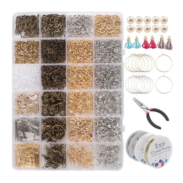 all in one earring hooks 995 pieces earring making supplies kit diy handmade accessories,portable for for beginners women girls, Silver
all in one earring hooks 995 pieces earring making supplies kit diy handmade accessories,portable for for beginners women girls, Silver