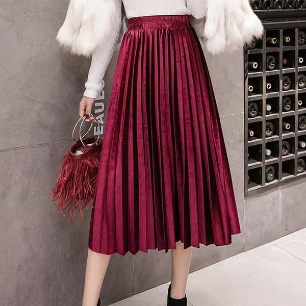 velvet large swing long pleated women skirts plus size skirts faldas saia fashion female skirt jupe, Black
velvet large swing long pleated women skirts plus size skirts faldas saia fashion female skirt jupe, Black