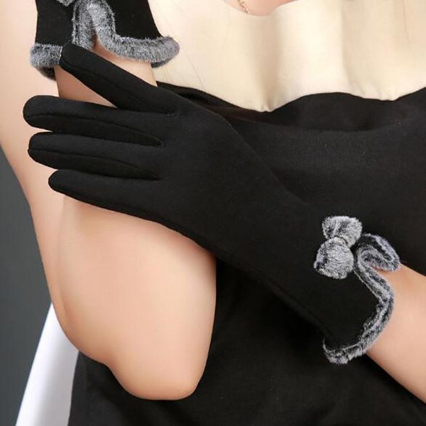 five fingers gloves ladies winter windproof warm fleece padded lining touch screen bowknot five-fingers short, Blue;gray
five fingers gloves ladies winter windproof warm fleece padded lining touch screen bowknot five-fingers short, Blue;gray