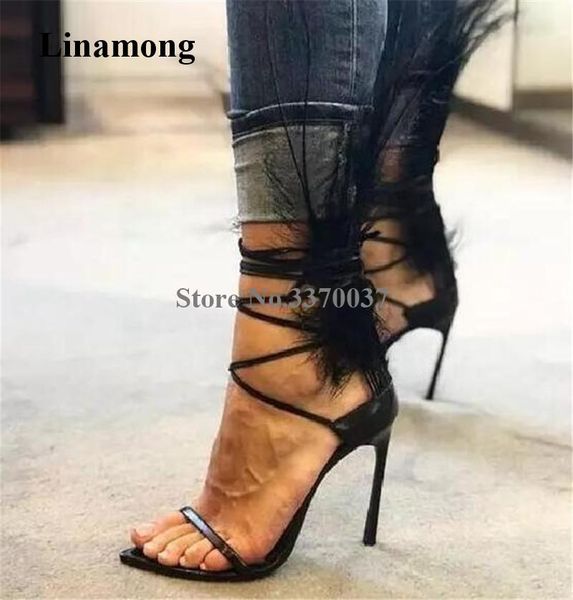 dress shoes charming women open pointed toe feather decorated stiletto heel gladiator sandals black red fur strap cross high
dress shoes charming women open pointed toe feather decorated stiletto heel gladiator sandals black red fur strap cross high