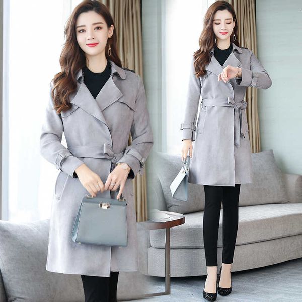 invierno suede trench coat women's mid-length spring autumn fashion buck veet waist overcoat windbreaker band belt z270, Tan;black
invierno suede trench coat women's mid-length spring autumn fashion buck veet waist overcoat windbreaker band belt z270, Tan;black