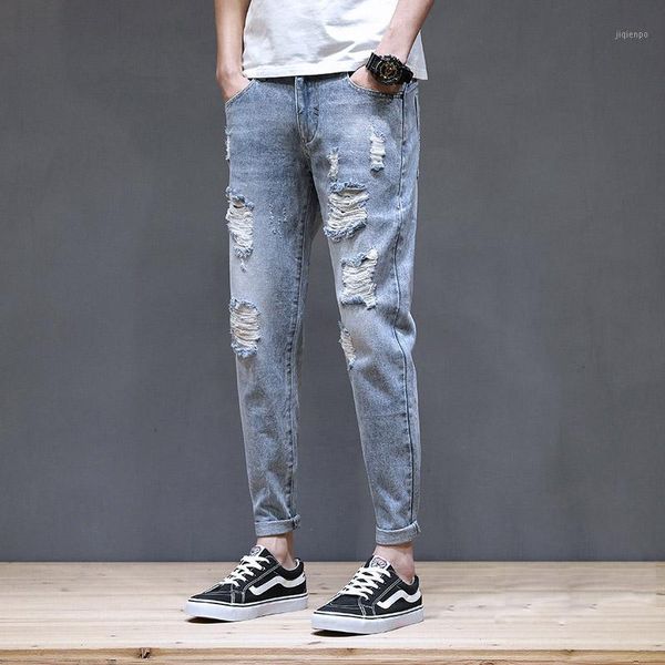 men's jeans wholesale 2021 teenagers ripped hole men's summer thin korean trendy slim feet broken holes beggar casual wild denim p, Blue
men's jeans wholesale 2021 teenagers ripped hole men's summer thin korean trendy slim feet broken holes beggar casual wild denim p, Blue