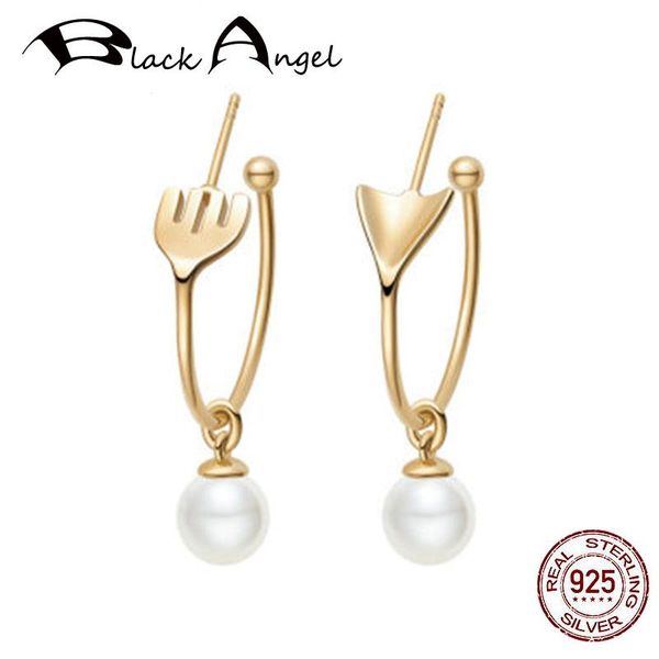 hoop & huggie 925 sterling silver personality pearls tableware earrings for women fine jewelry asymmetric spoon fork, Golden;silver
hoop & huggie 925 sterling silver personality pearls tableware earrings for women fine jewelry asymmetric spoon fork, Golden;silver