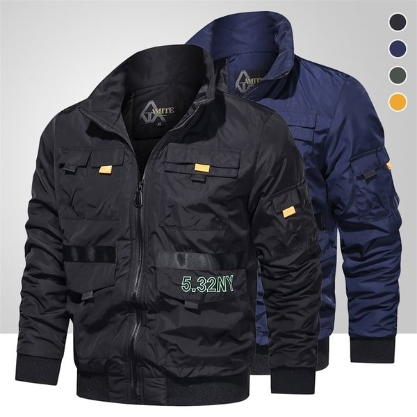men baseball uniform jacket men multi pockets windbreaker jacket male bomber military outdoor overcoat man tactical outwear 201123, Black;brown
men baseball uniform jacket men multi pockets windbreaker jacket male bomber military outdoor overcoat man tactical outwear 201123, Black;brown