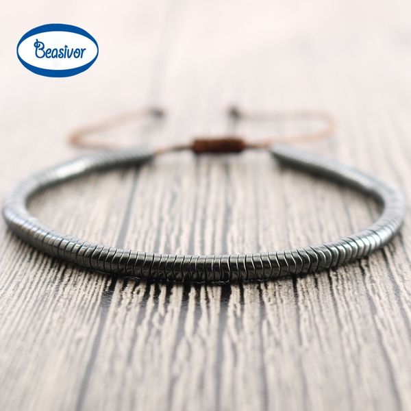 men's warp bracelet with faceted hematite beads handmade friendship bangles beaded jewelry y200918, Black
men's warp bracelet with faceted hematite beads handmade friendship bangles beaded jewelry y200918, Black