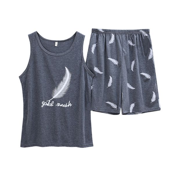 new style men's pajamas set summer thin cotton male pajamas sets vest sleepwear sleeveless + shorts 2pcs/set l-xxxxl 201023, Black;brown
new style men's pajamas set summer thin cotton male pajamas sets vest sleepwear sleeveless + shorts 2pcs/set l-xxxxl 201023, Black;brown