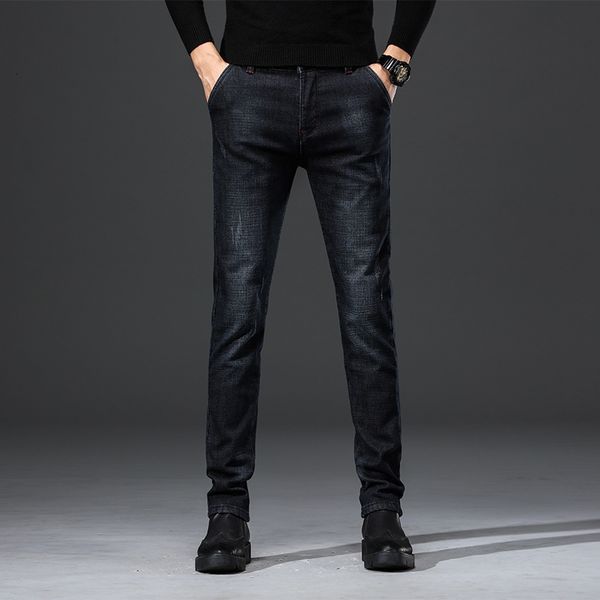 fashionable black jeans autumn and winter new simple trend elastic slim straight leg men's long pants, Blue
fashionable black jeans autumn and winter new simple trend elastic slim straight leg men's long pants, Blue