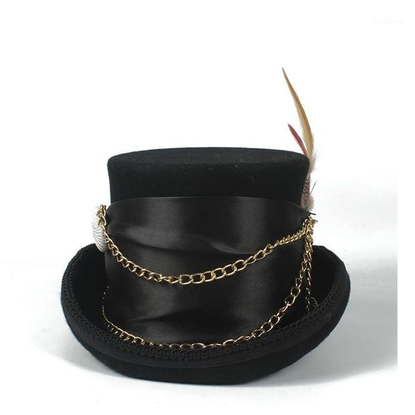 15cm hat women men black steampunk hat wool handmade fedora millinery goggles party cosplay cap size s m xl1, Blue;gray
15cm hat women men black steampunk hat wool handmade fedora millinery goggles party cosplay cap size s m xl1, Blue;gray