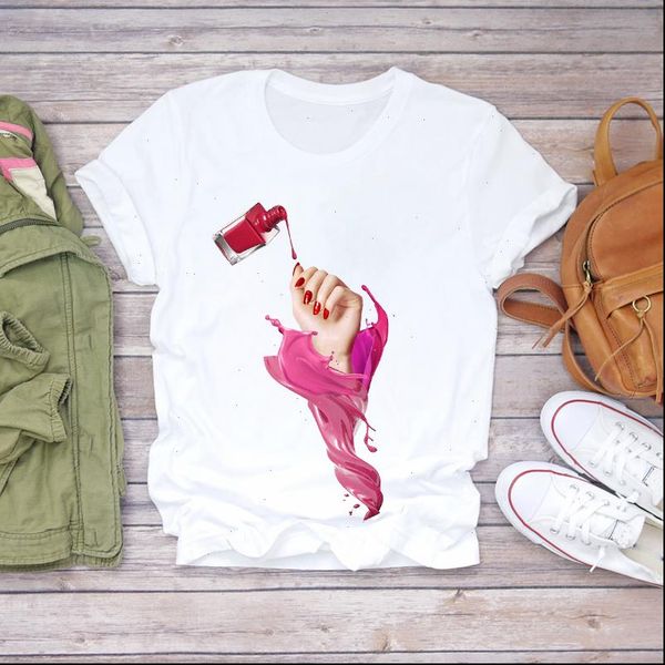 women 2021 summer fingernail 3d nail art printed girl lady t shirts t shirt ladies womens graphic female tee, White
women 2021 summer fingernail 3d nail art printed girl lady t shirts t shirt ladies womens graphic female tee, White