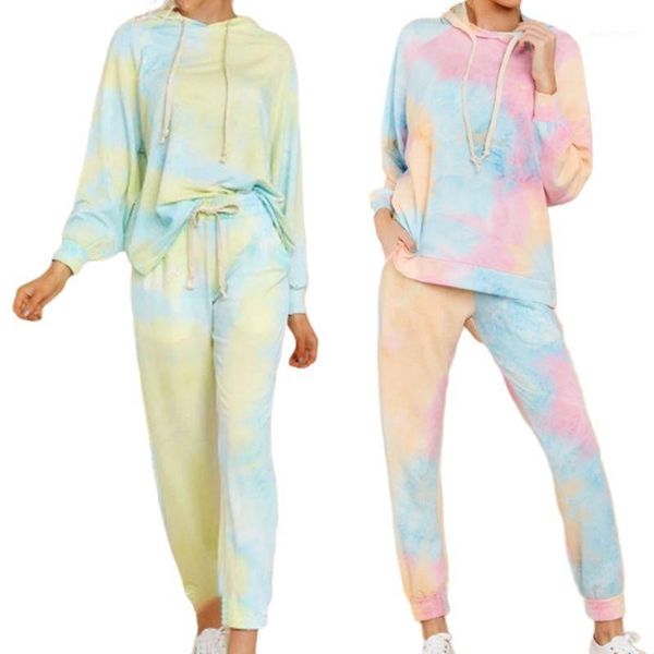 2020 women tie-dye print 2pcs tracksuit set hooded sweatshirt jogger pants loungewear nightwear1, White
2020 women tie-dye print 2pcs tracksuit set hooded sweatshirt jogger pants loungewear nightwear1, White