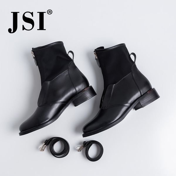 boots jsi women mid-calf round toe buckle strap genuine leather ladies shoes solid square heel med heels basic jo367, Black
boots jsi women mid-calf round toe buckle strap genuine leather ladies shoes solid square heel med heels basic jo367, Black