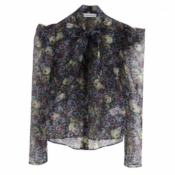 new women vintage flower printing casual organza shirts blouses women bow tied stand collar roupas femininas chemise ls45031, White
new women vintage flower printing casual organza shirts blouses women bow tied stand collar roupas femininas chemise ls45031, White