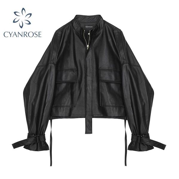 vintage pu leather jacket women black loose streetwear fashion punk motorcycle faux leather jacket zipper outerwear female
vintage pu leather jacket women black loose streetwear fashion punk motorcycle faux leather jacket zipper outerwear female